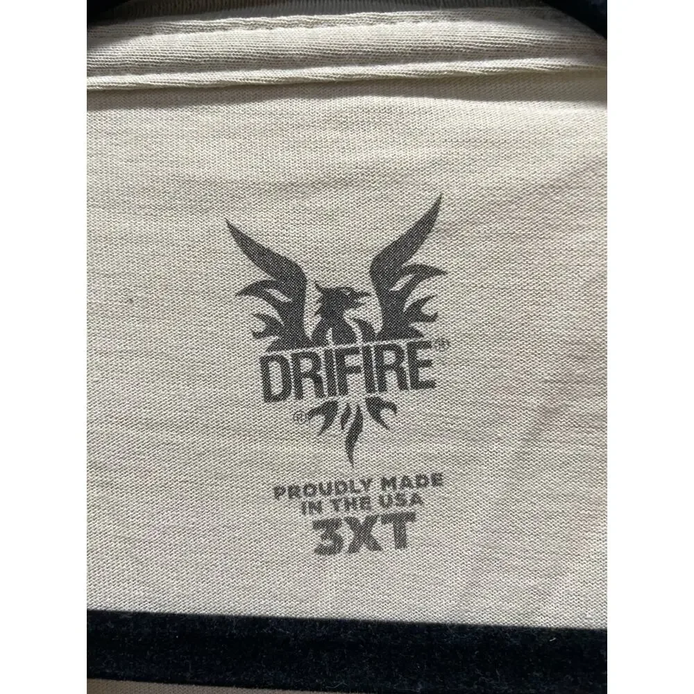DriFire Men's FR T-Shirt Size 3XT Short Sleeve Beige Fire Resistant Work Shirt